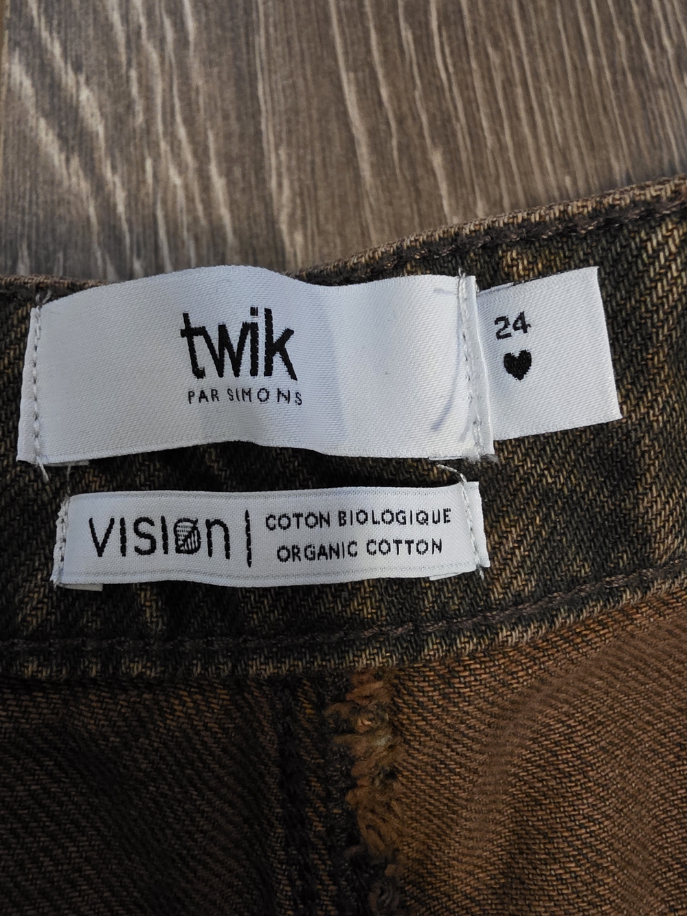 Twik Texas Horseshoe Jeans Brown Barrel Leg | Size 24 | New With Tags - Picture 4 of 8